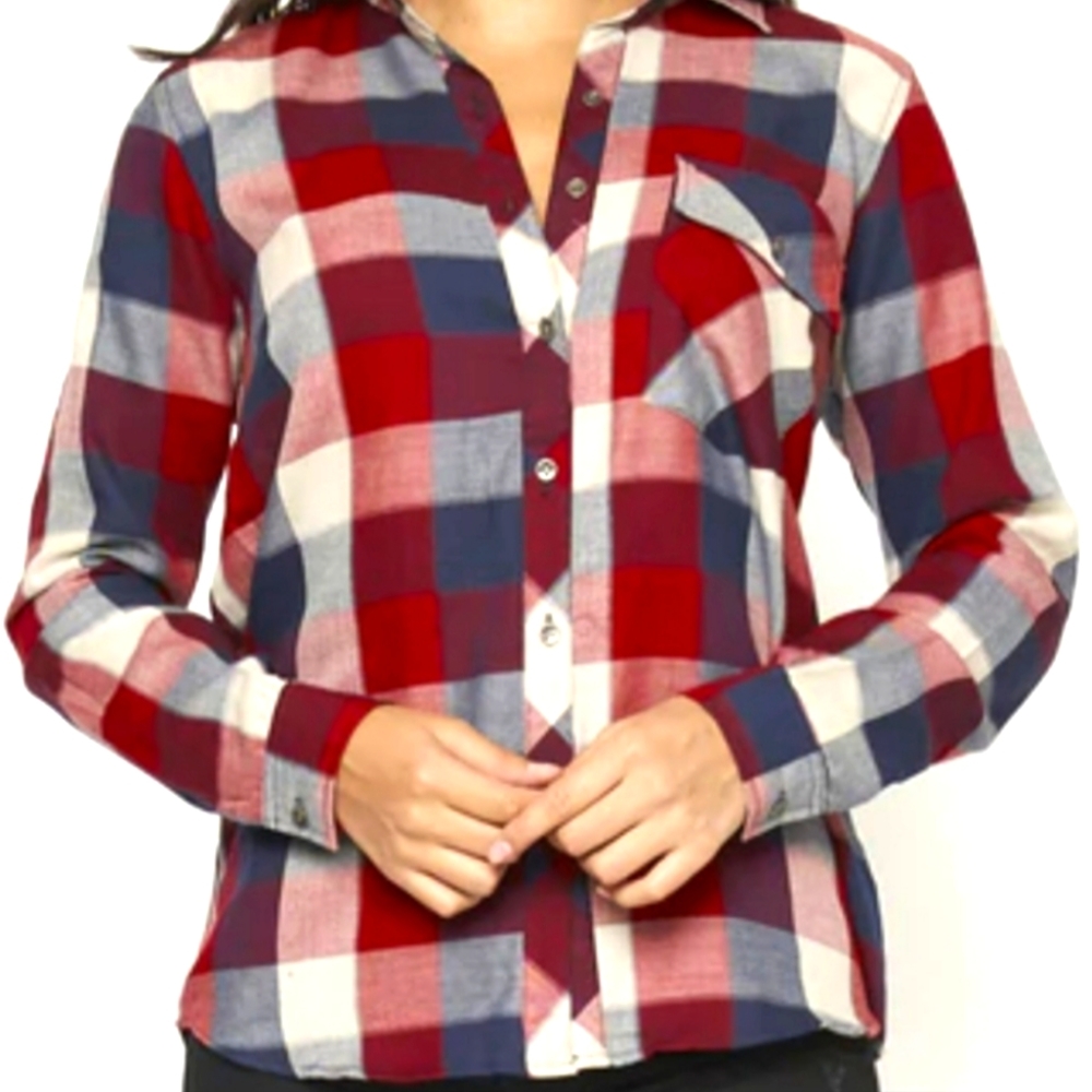 Flannel long sleeve top